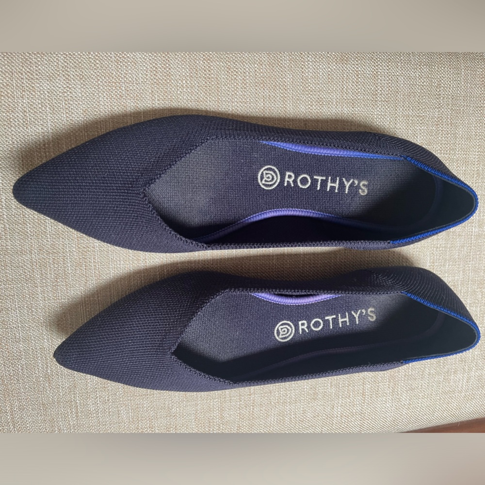 Rothy’s The Point Maritime Navy Pointed Ballerina Flat